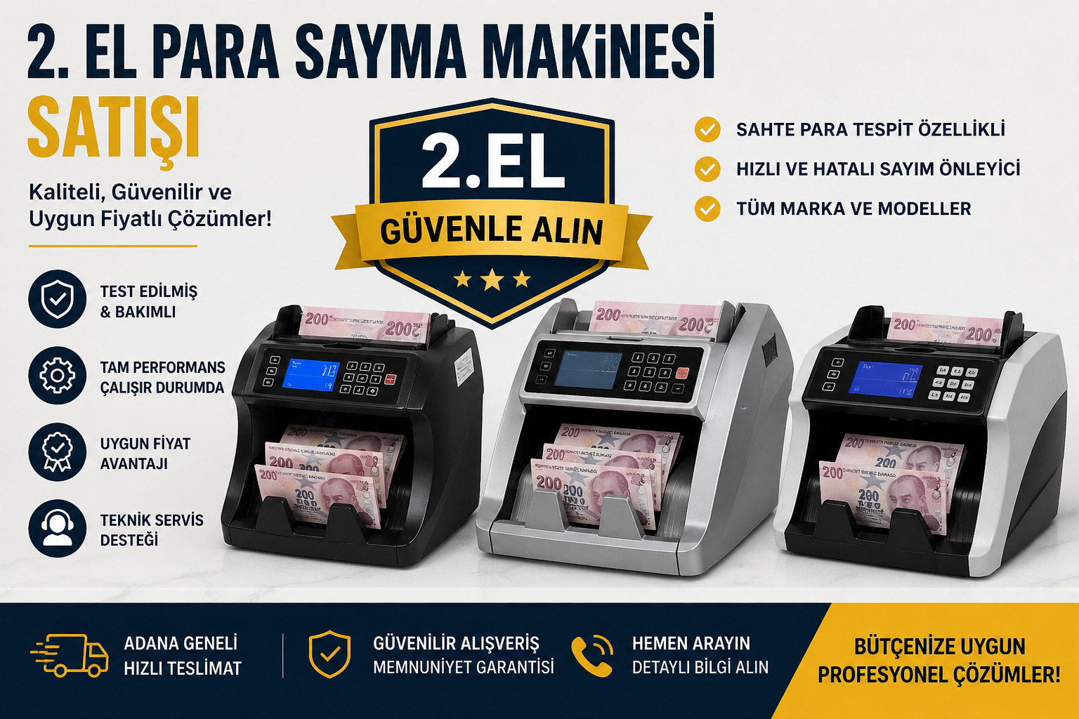 2. El Para Sayma Makinesi Satışı | Garantili ve Uygun Fiyat